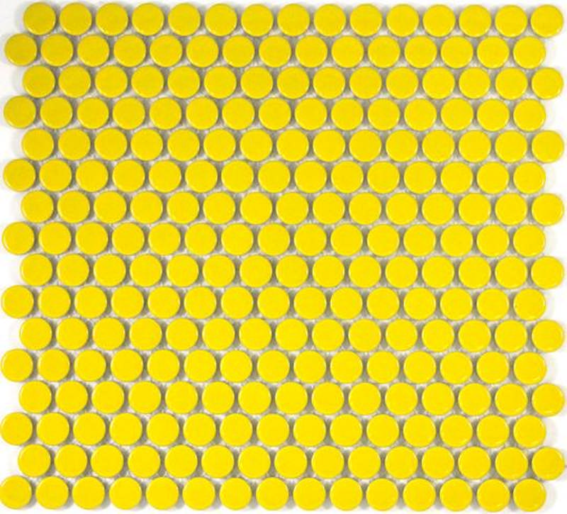 - penny rounds  yellow 19MM glazed gloss -