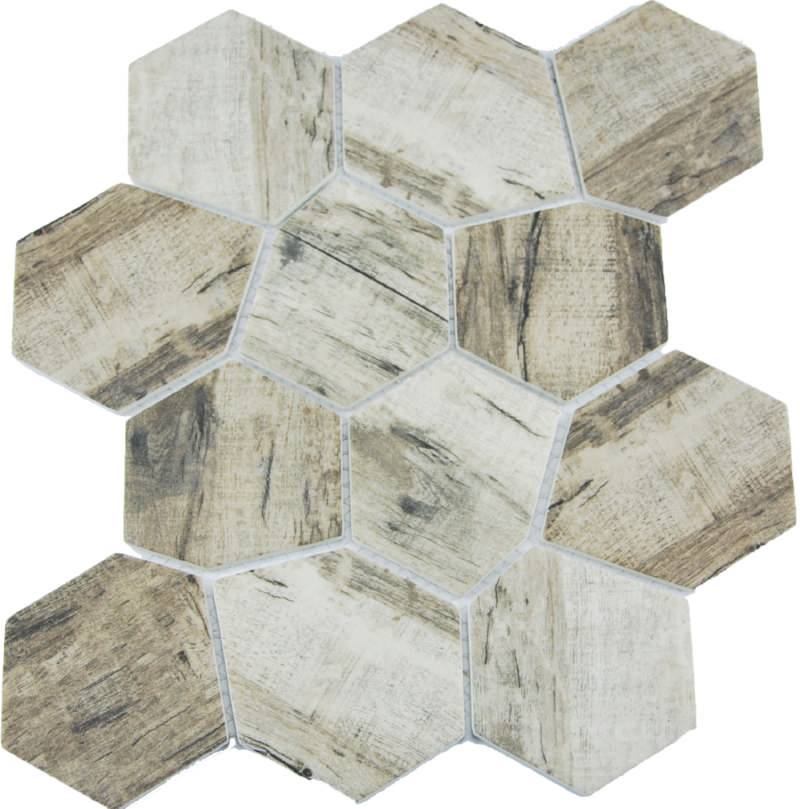 - Erratic HEXAGON taupe  satin -
