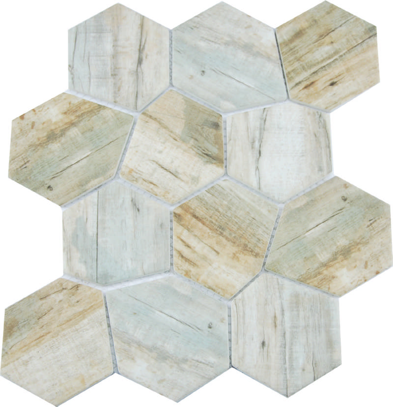 - Erratic HEXAGON beige  satin -