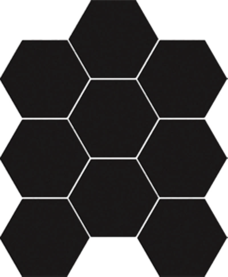 - Hexagon black  252X218 unglazed -