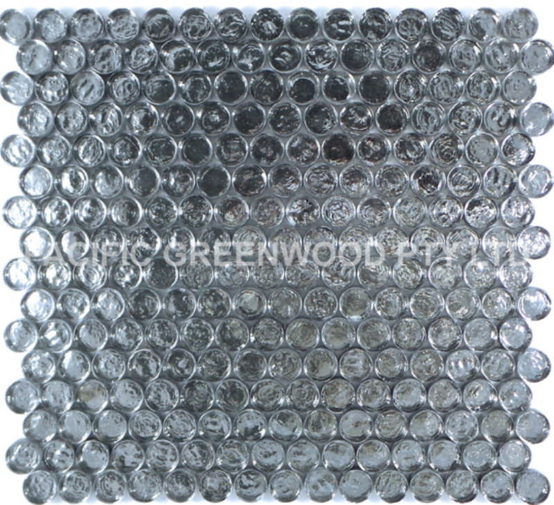 - glass Mosaic dark grey 20MM metallic  -