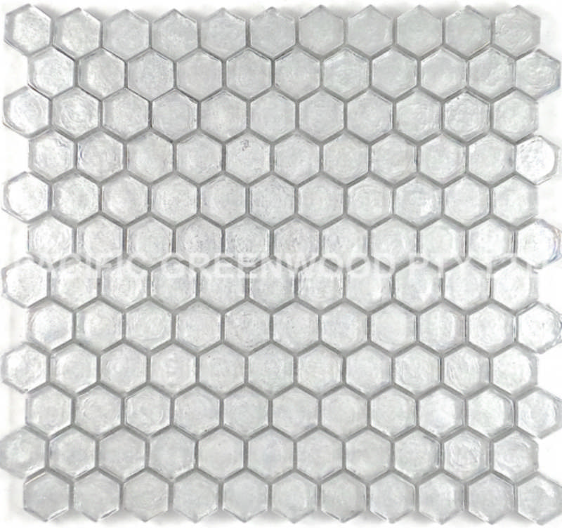 - glass Mosaic silver metallic rainbow  25MM metallic  -
