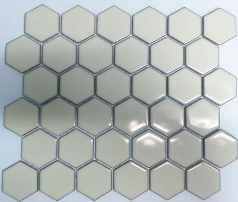 - Hexagon white  51X59MM gloss -