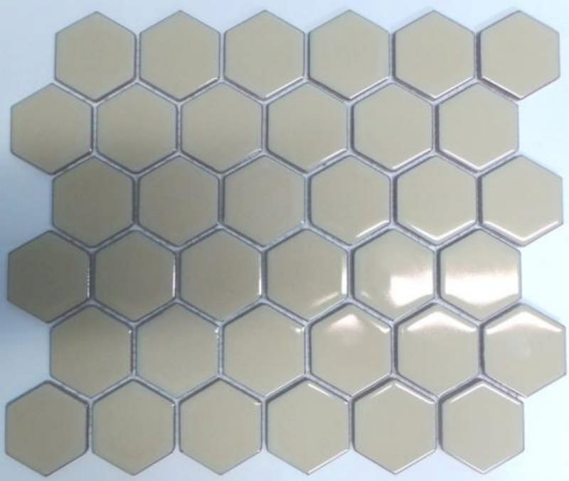 - Hexagon beige  51X59MM gloss -