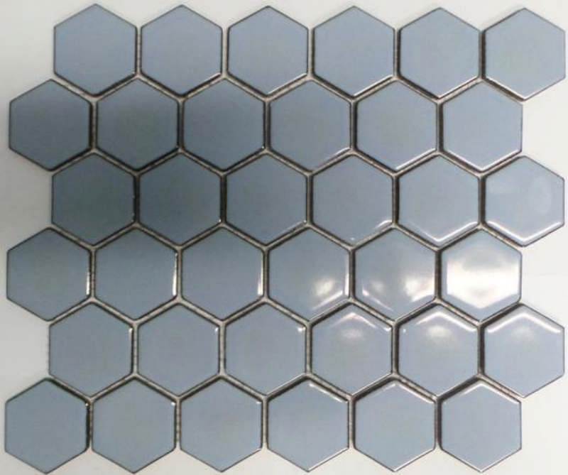 - Hexagon blue 51X59MM gloss -