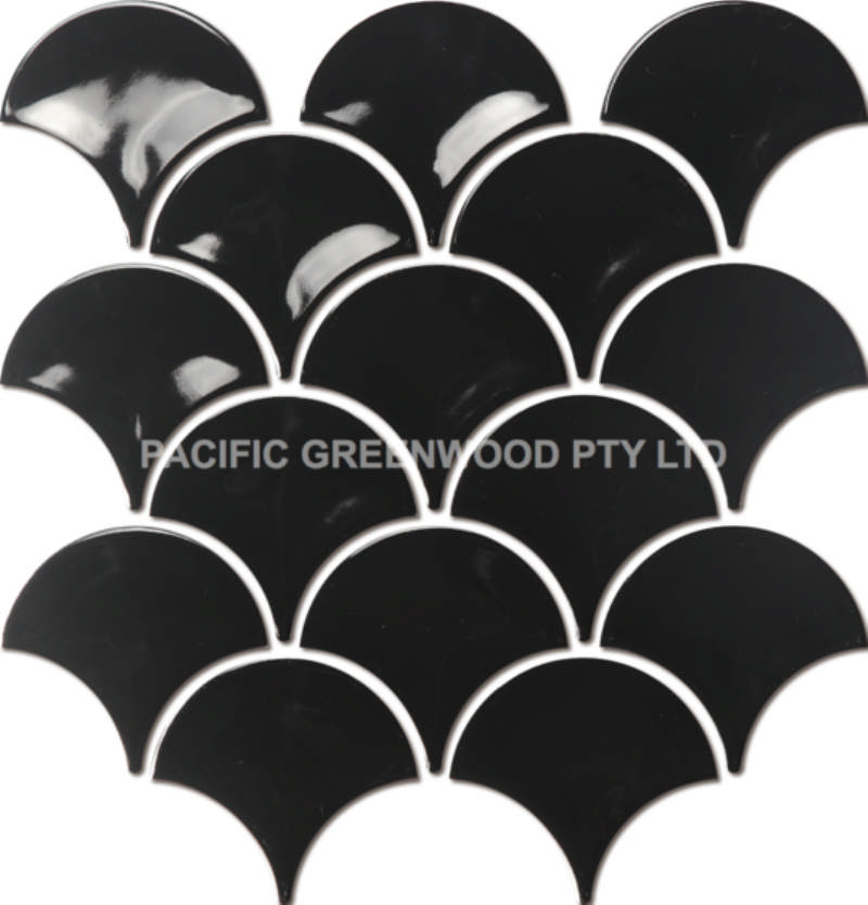 - Fish Scale black 259X273MM gloss -