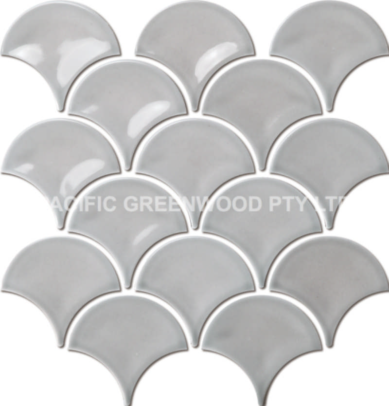 - Fish Scale ash grey 259X273MM gloss -