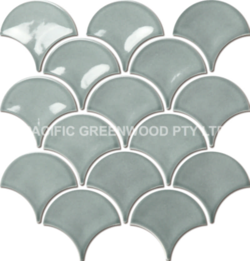 - Fish Scale WATER GREEN 259X273MM gloss -