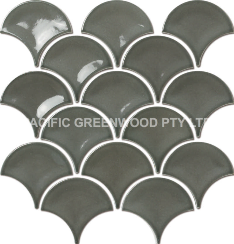 - Fish Scale charcoal 259X273MM gloss -