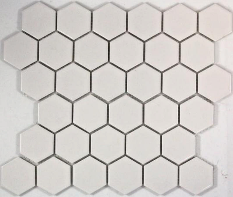 - Hexagon white 51X59MM gloss -