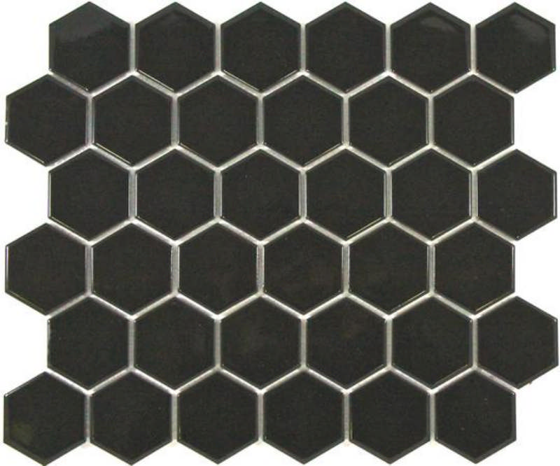 - Hexagon black 51X59MM gloss -