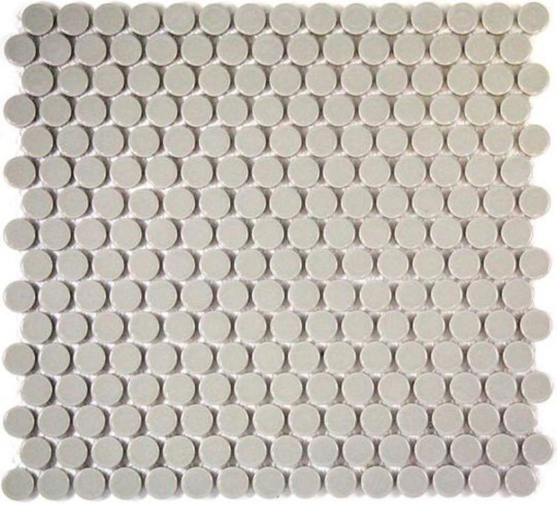 - penny rounds  light grey 19MM gloss -