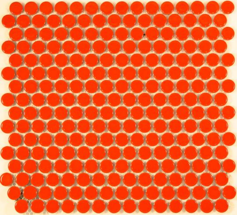 - penny rounds  orange 19MM glazed gloss -