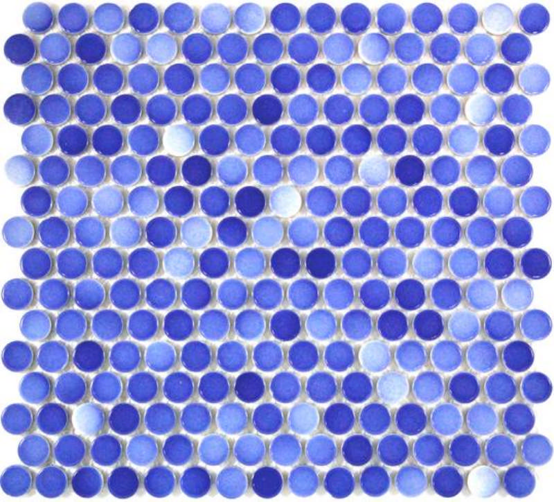 - penny rounds  blue mix  19MM glazed -