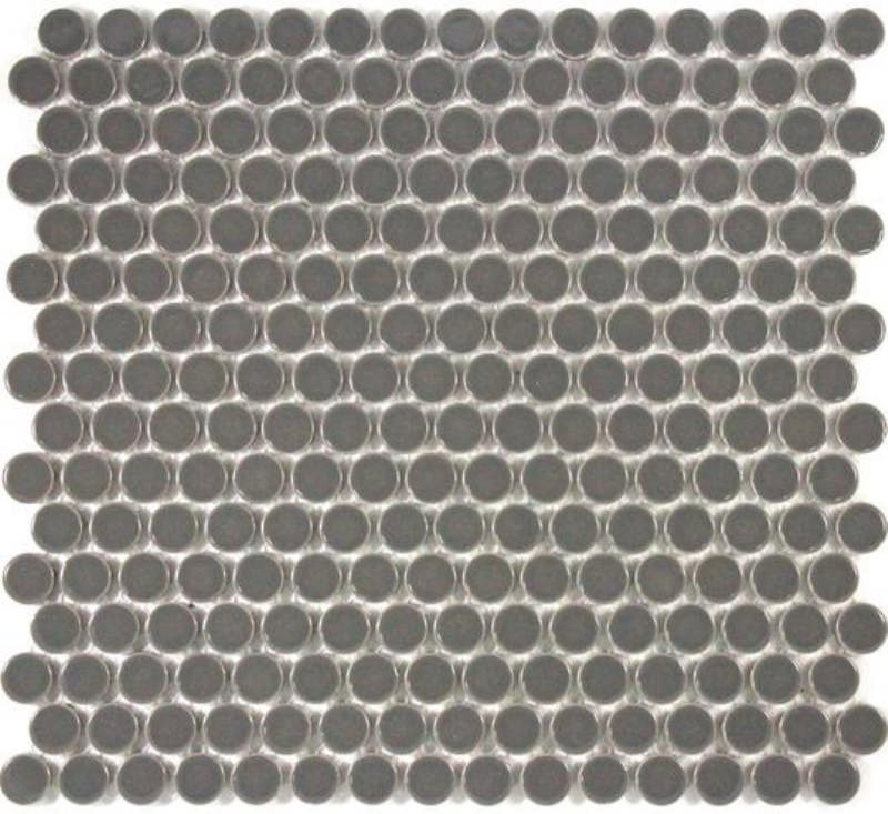 - penny rounds  dark grey 19MM glazed gloss -