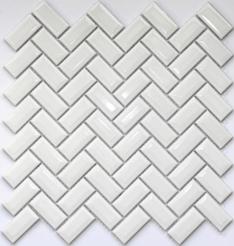 - Herringbone white gloss  23X48MM gloss -