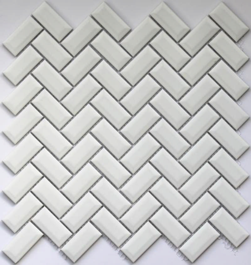 - Herringbone white matte  23X48MM matte  -