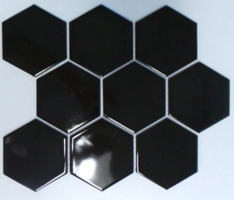 - Hexagon black 95X110MM gloss -