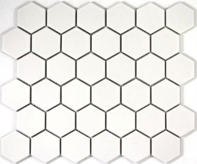- Hexagon white 51X59MM matte -
