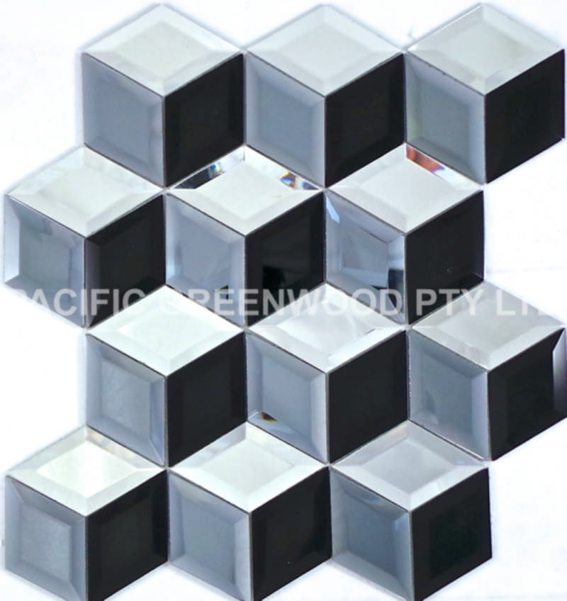 - mirror mosaics  silver. light grey. and black  50.2X86.9X5MM/PC mirror -