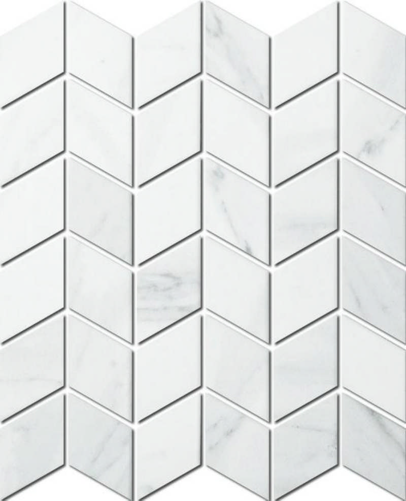- Chevron. Rombus Carrarra 48X48MM glazed -