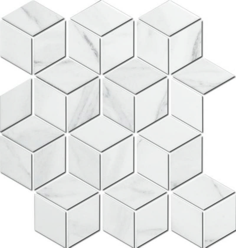 - Chevron. Rombus Carrarra 48X48MM glazed -