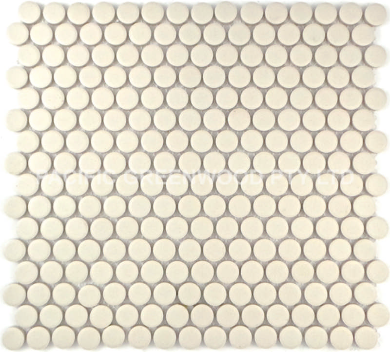- penny rounds  off white  315x294MM/SHT unglazed -
