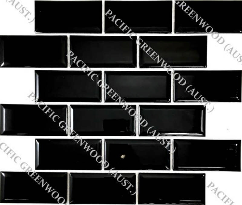 - glazed porclain  black 45X95MM gloss -