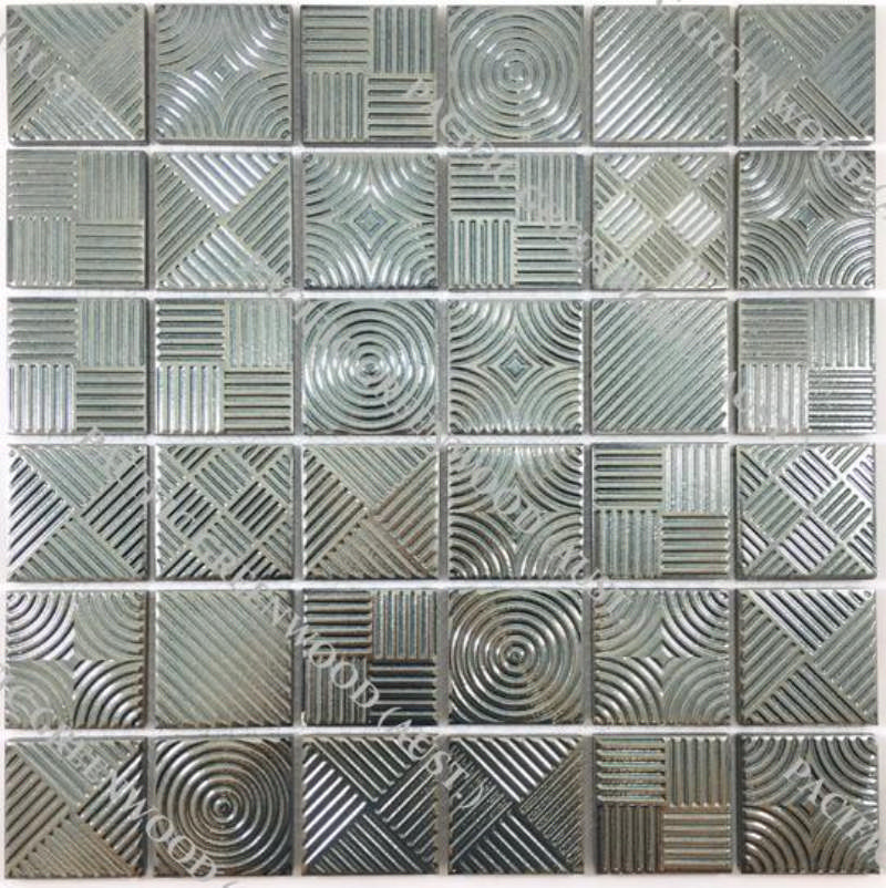 - glazed porclain  steel 48X48MM metallic  -