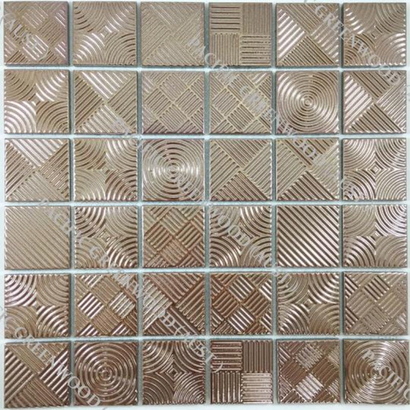 - glazed porclain  rose gold  48X48MM metallic -